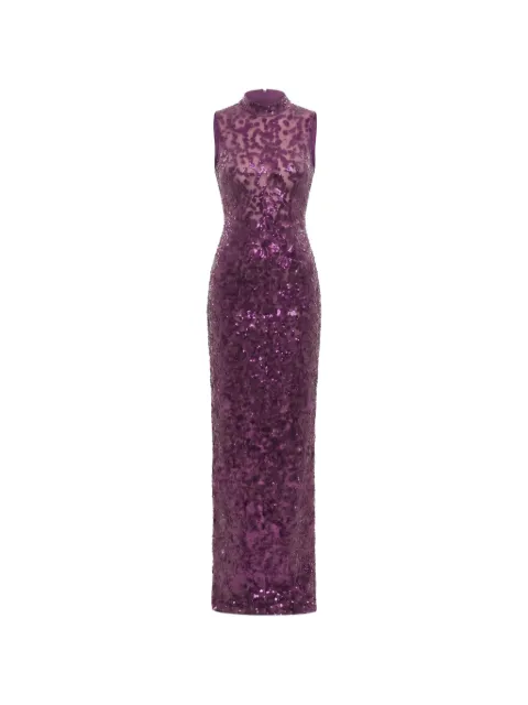 Saiid Kobeisy sequin-embroidered backless maxi dress Purple RTWFW2553