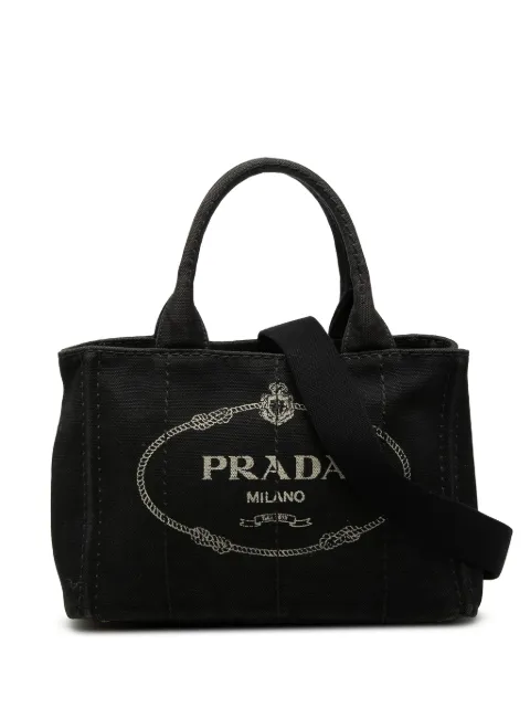 Prada Pre-Owned 2013-2025 Small Canvas Canapa Logo satchel Black DDN44S24989HAWF3