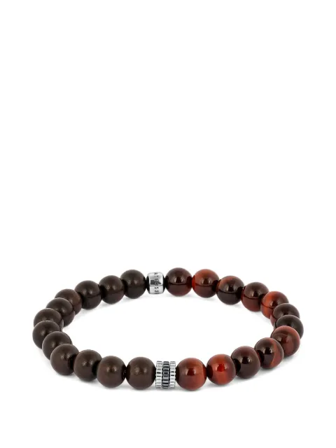 Tateossian Gear Trio beaded tiger-eye bracelet Silver BR38623863