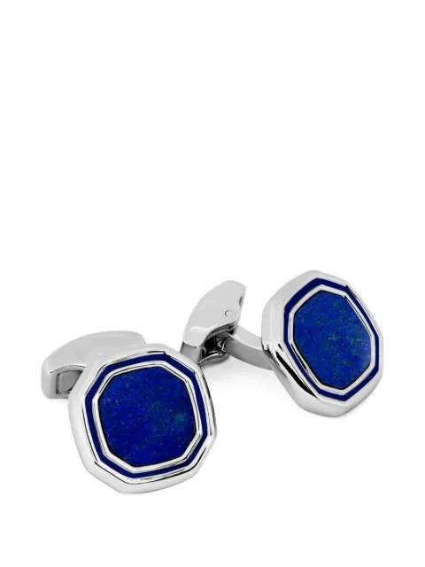 Tateossian octagonal lapis-inlay cufflinks Silver CF0380