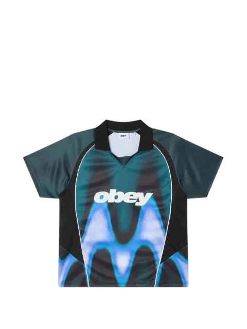 Obey blurred-print T-shirt Green 131080378