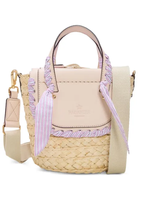 CUBA LAB Habanera striped-trim raffia-texture tote bag Neutrals HABANERACONFETTO