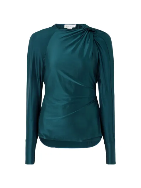 Victoria Beckham twist-detail blouse Green 1126WSH006991A