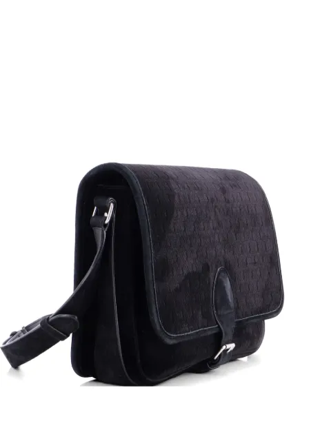 Saint Laurent Pre-Owned Flap Messenger Bag Monogram Velvet with Suede Medium crossbody bag Black R8IK4I3U8IW6AYB0