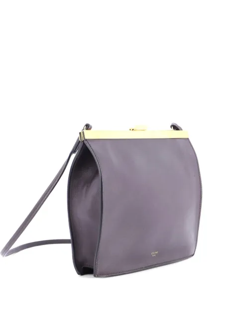Celine Pre-Owned Clasp Crossbody Bag Leather Mini shoulder bag Grey C788JL0NCARKWKGZ