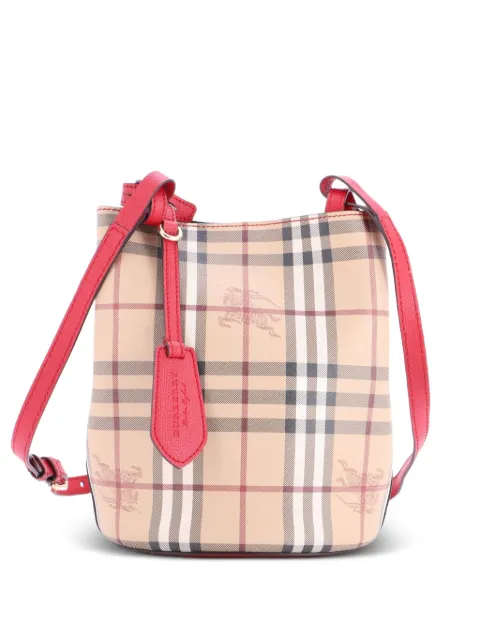 Burberry Pre-Owned Lorne Haymarket Coated Canvas Small bucket bag Neutrals UEHN85KIUGV4LVTR