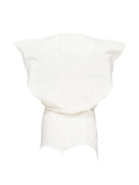 CAROLINE HU panelled cut-out t-shirt White CHSS26T17WHT