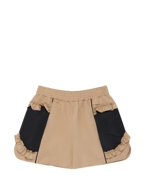 Simone Rocha ruffle-trimmed split-hem track shorts Neutrals 41841292