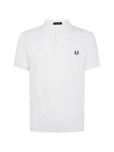 Fred Perry logo-embroidered polo shirt White M6000100
