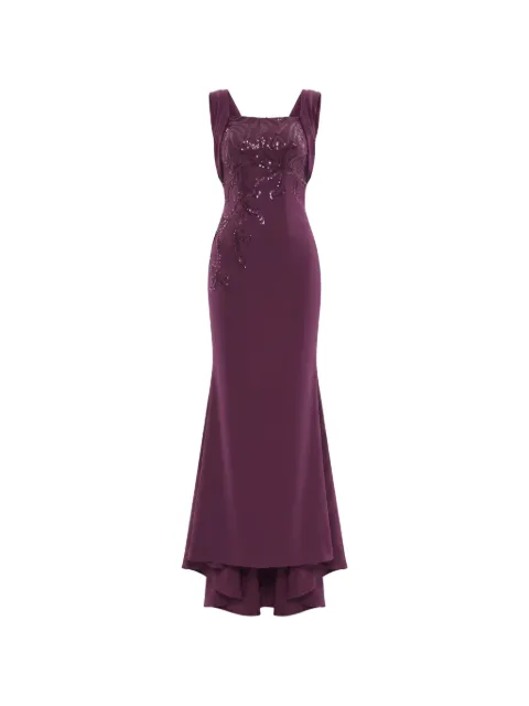 Saiid Kobeisy sequin-embellished draped-back maxi dress Purple RTWFW2548