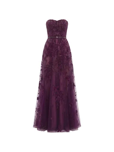 Saiid Kobeisy embroidered strapless maxi dress Purple RTWFW25DR61