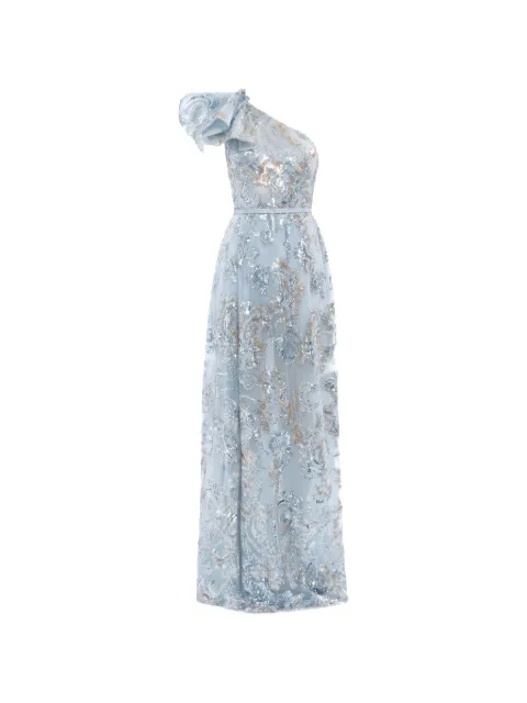 Saiid Kobeisy ruffled sequin-embroidered maxi dress Blue RTWFW2545