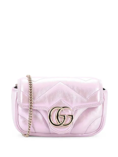Gucci Pre-Owned GG Marmont Flap Bag Chevron Iridescent Leather Super Mini crossbody bag Multicolour HJFC3XKDH7Y5MES3