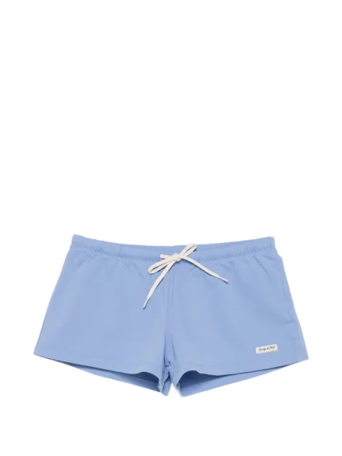 Sporty & Rich drawstring-waist logo-patch shorts Blue SH07076326BL43