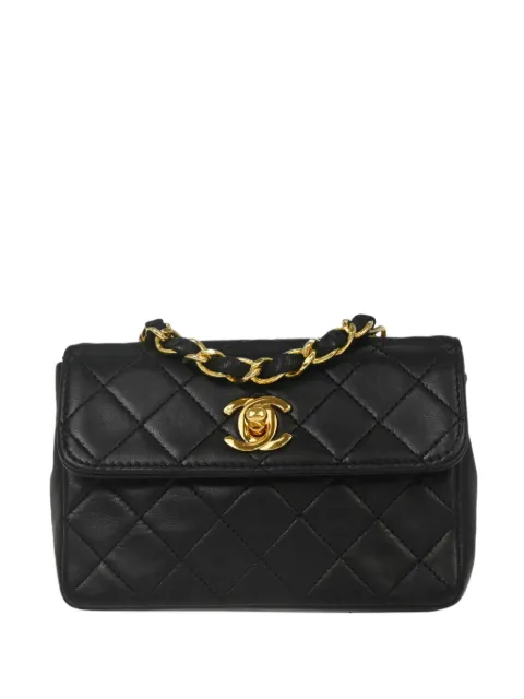 CHANEL Pre-Owned 1990 quilted CC-logo shoulder bag Black 146257