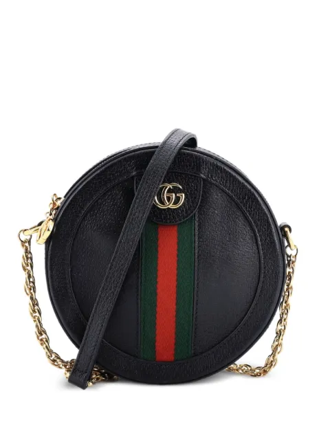 Gucci Pre-Owned Ophidia Round Shoulder Bag Leather Mini crossbody bag Black 2ACBJ4X52J5J8OBL
