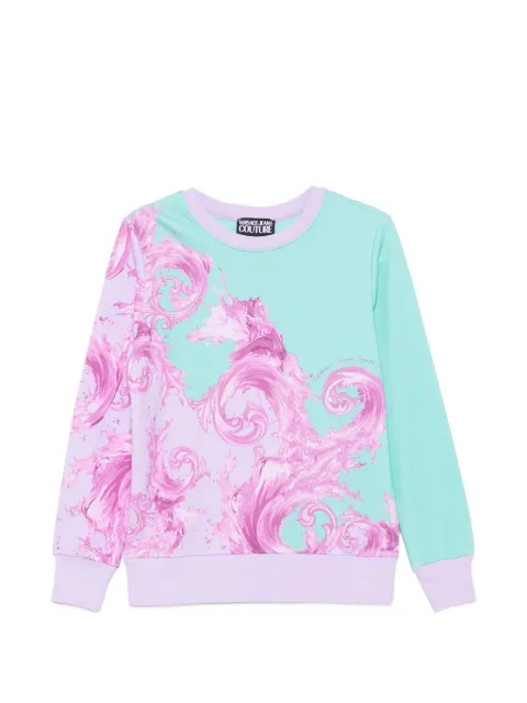 Versace Jeans Couture baroque-print long-sleeve cotton sweatshirt Purple 80HAI3P9FS222