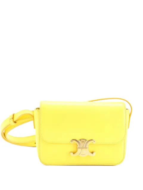 Celine Pre-Owned Triomphe Shoulder Bag Smooth Calfskin Nano crossbody bag Yellow 9O90Y8UL4OB3535M