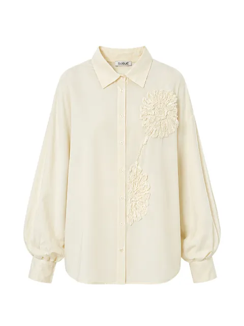 SoSUE Antonia floral-detail shirt Neutrals MS1232PAN