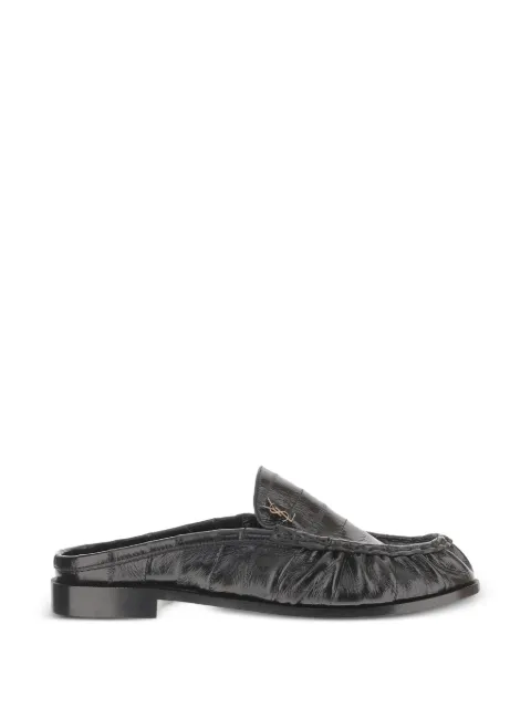 Saint Laurent Le Loafer crocodile-effect loafers Black 8697420WXAF