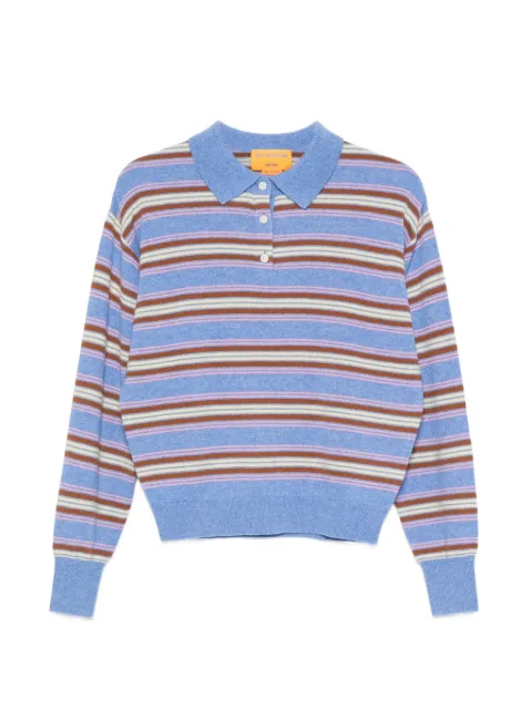 Guest In Residence Collegiate stripe-pattern polo sweater Blue W43810JL