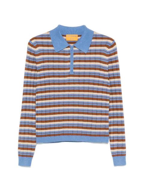 Guest In Residence striped zip-up polo sweater Blue W45110RM