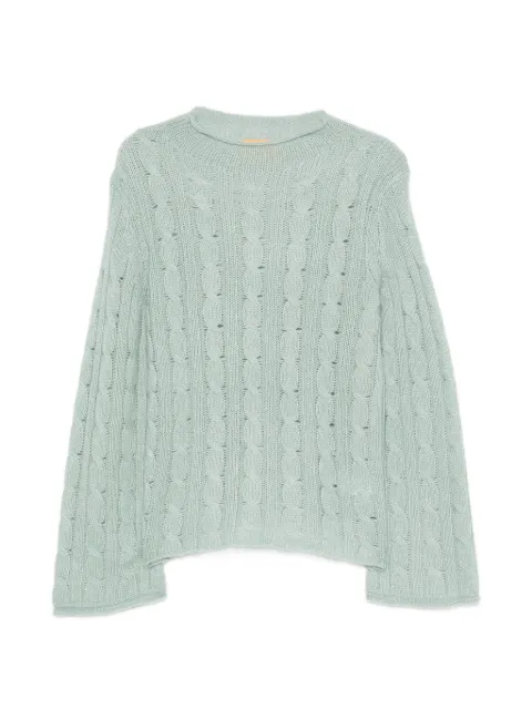 Guest In Residence cable-knit mock-neck sweater Green W43612CL