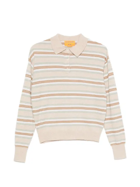 Guest In Residence long-sleeve striped polo shirt Neutrals W43810JL