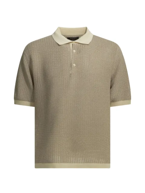 BEAMS PLUS textured-knit short-sleeve polo shirt Neutrals 3802003915605