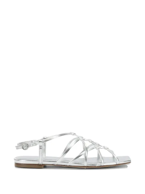 Aeyde Anisa leather flat sandals Silver ANISALAMINATEDNAPPALEATHERSILVER