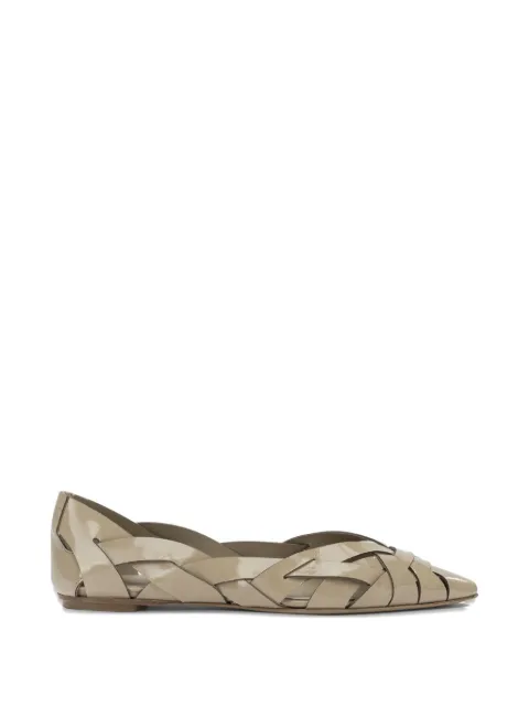 Del Carlo interwoven pointed-toe ballet flats Neutrals 12101