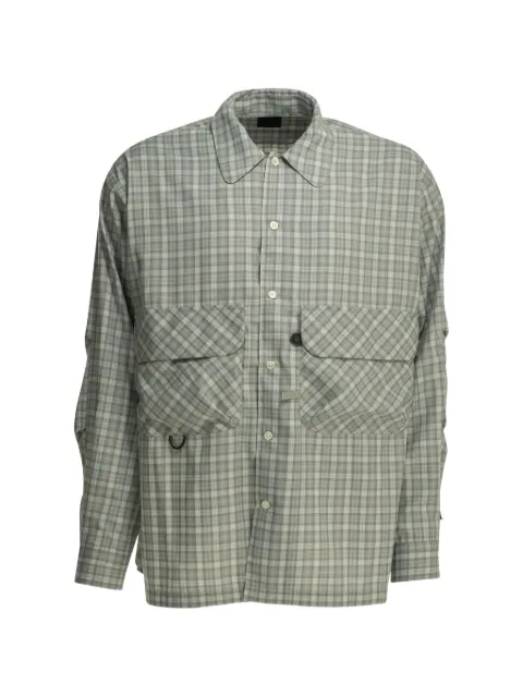 DAIWA PIER39 check-pattern flap-pocket shirt Grey 8811006670415