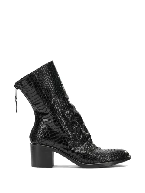 strategia shoes snakeskin-effect leather boots Black A5771TINDIANANERO