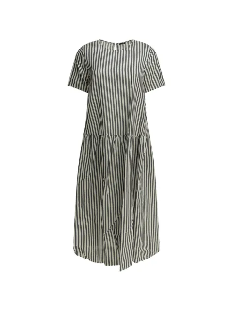 Apuntob striped short-sleeve dress Black P1649TS972ABISSO