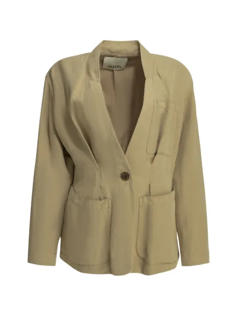 ISABEL MARANT button-fastening pocket-detail coat Neutrals VE0673FAD2F01I