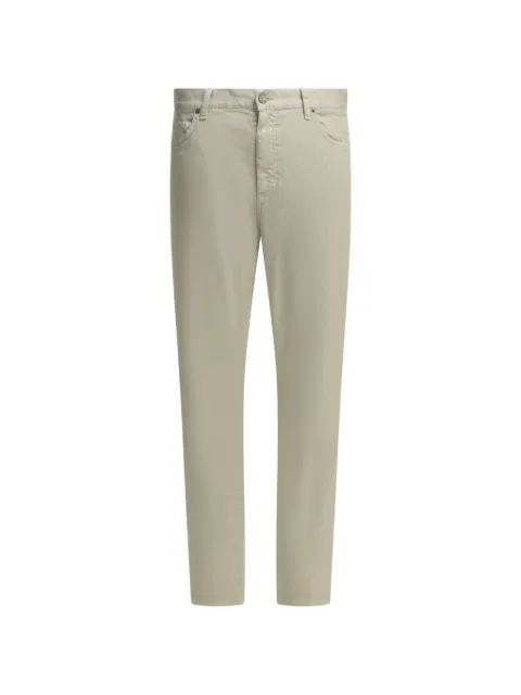 Zegna logo-patch linen trousers Neutrals UHP16A3CITYK01