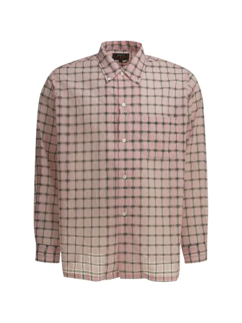 BEAMS PLUS check-pattern shirt Pink 3811192413930
