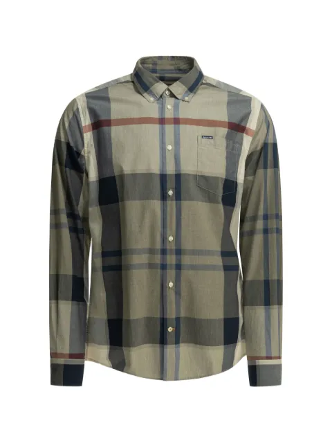 Barbour check-pattern button-down shirt Neutrals MSH5071MSHTN40