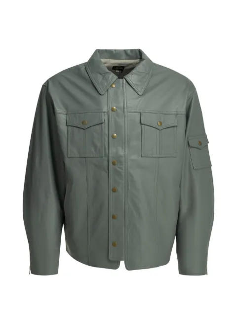 Needles multi-pocket leather jacket Green SX120AGREY
