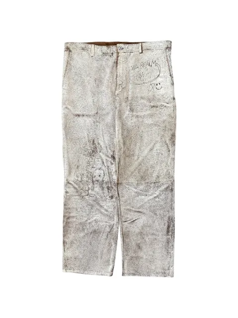 Paly The Realm painted suede jeans Neutrals PHTRPSJC