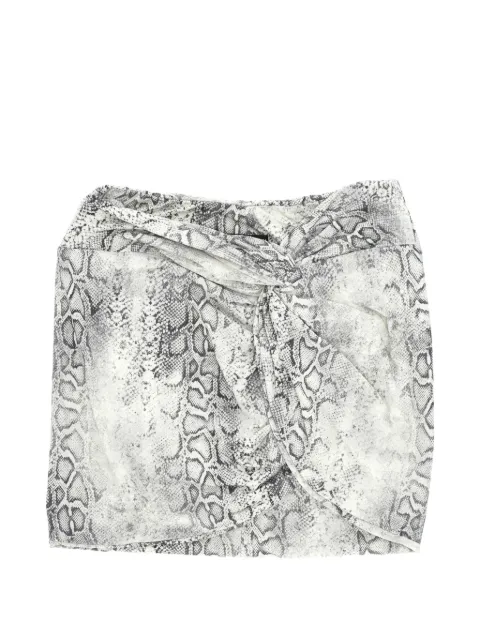 Federica Tosi snake-print knotted mini skirt White 4285043135