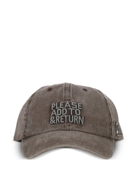 MISBHV Ray Johnson embroidered washed-effect baseball cap Grey 260A501WASHEDGREY