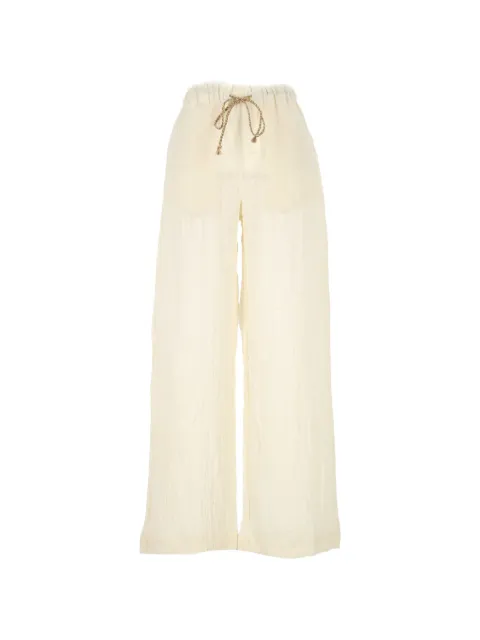 120% Lino drawstring wide-leg trousers Neutrals 33BLIW29S1000G486701134