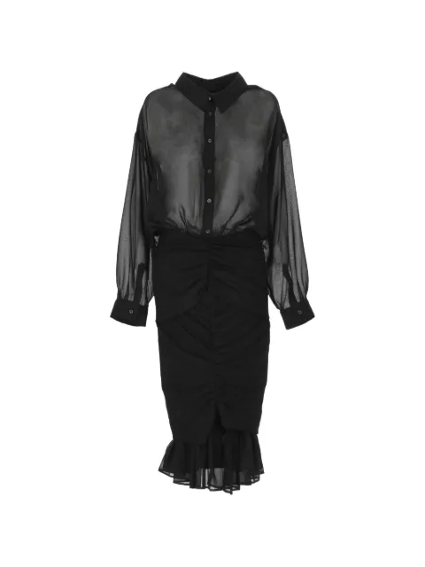 Jacquemus Siroco sheer-panel ruffled dress Black DRW00840AW00383