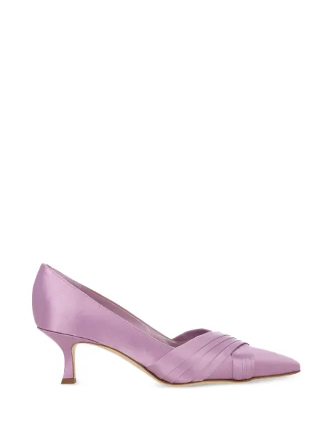 Manolo Blahnik pleated pointed-toe pumps Purple 126313800045138