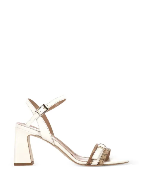 ALVIERO MARTINI 1° CLASSE Geo Map-print buckle-detail sandals White 1443402B0905