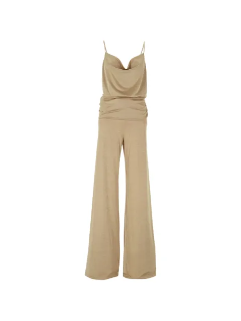THE ANDAMANE Carla cowl-neck ruched jumpsuit Neutrals TM190153BTJP195290