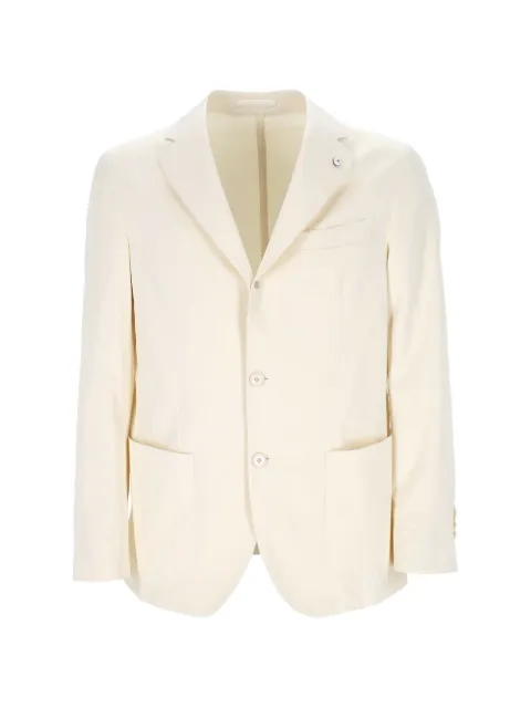 L.B.M. 1911 notch-lapel single-breasted blazer Neutrals 65162032837