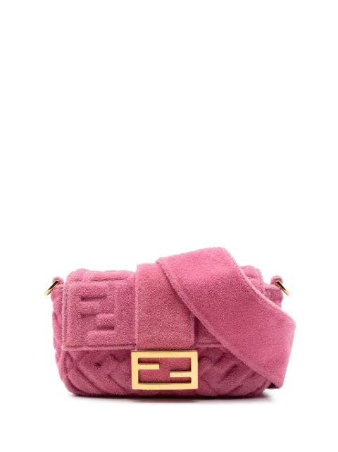 Fendi Pre-Owned 2010-2026 Embossed Terry Cloth FF 1974 Convertible Belt Baguette satchel Pink VO8QXB89IDZ7YUAF