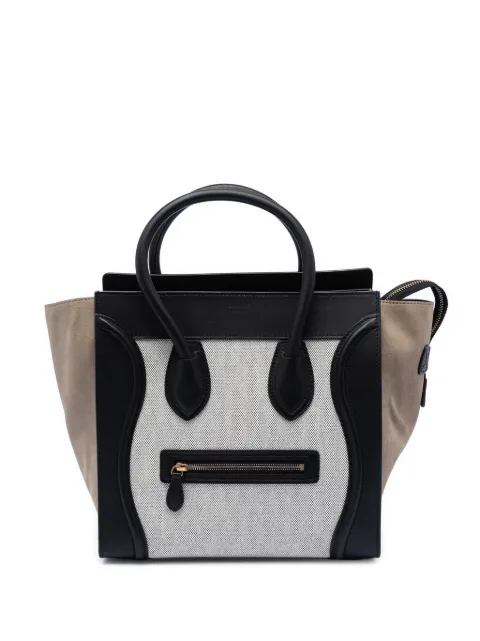 Celine Pre-Owned 2013 Mini Canvas and Suede Tricolor Luggage tote bag Grey DY1ZPAPJUYIBI5Z3